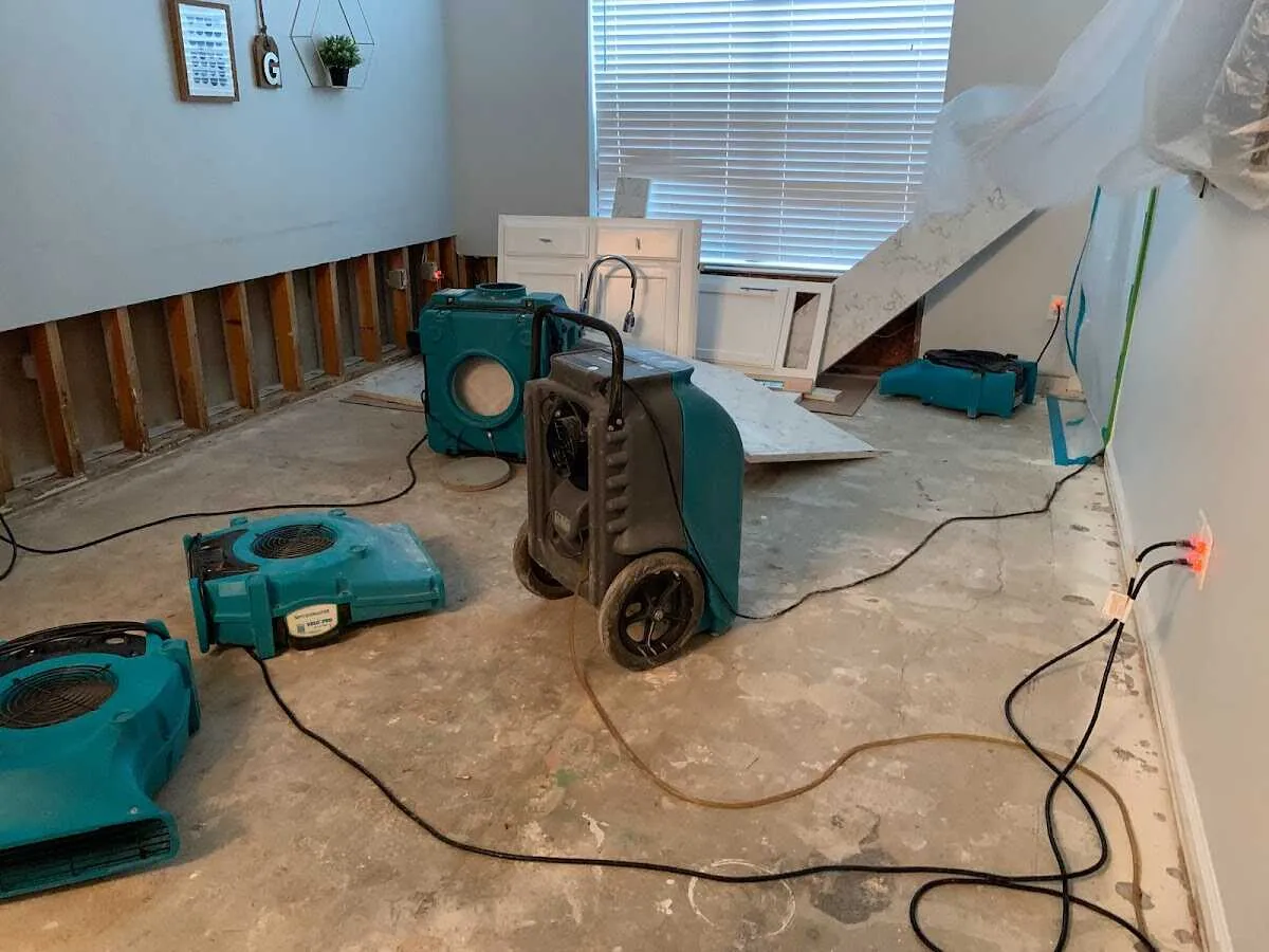 Dehumidifier in flood-cut room for Water Extraction & Removal in Platteville